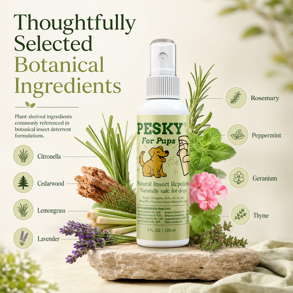 🐶 PESKY® for Pups Plant-Based Insect Deterrent Spray for Dogs - Rootwellco