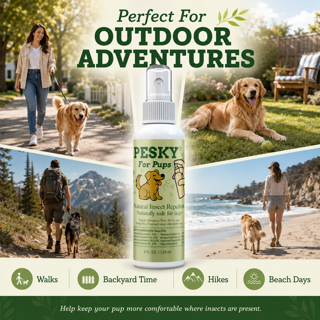 🐶 PESKY® for Pups Plant-Based Insect Deterrent Spray for Dogs - Rootwellco