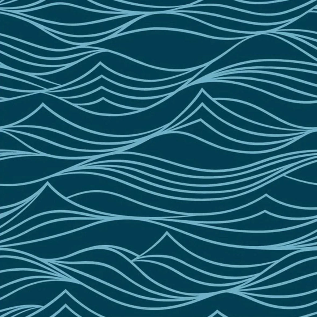 Set of 2 Large Reusable Cloth Furoshiki Gift Wrap | Whales & Waves - Rootwellco