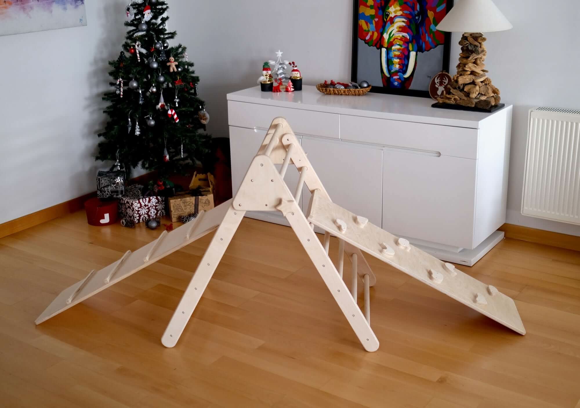 Montessori Climbing Triangle with Table and Chair - Rootwellco