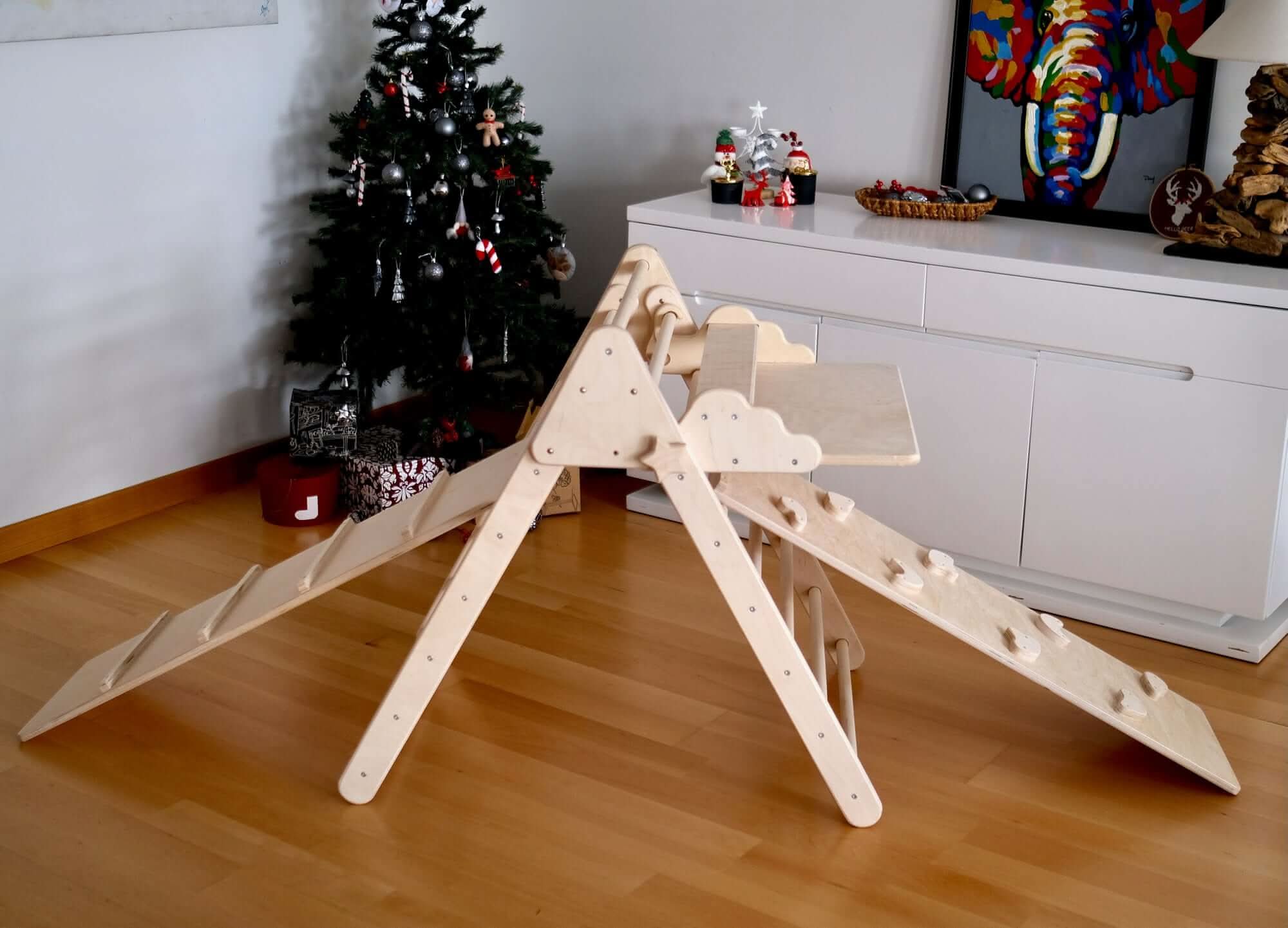 Montessori Climbing Triangle with Table and Chair - Rootwellco