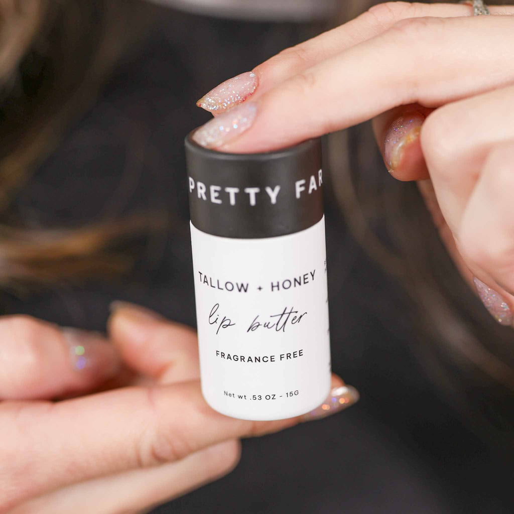 Fragrance-Free Tallow and Honey Lip Butter in Tube - Rootwellco
