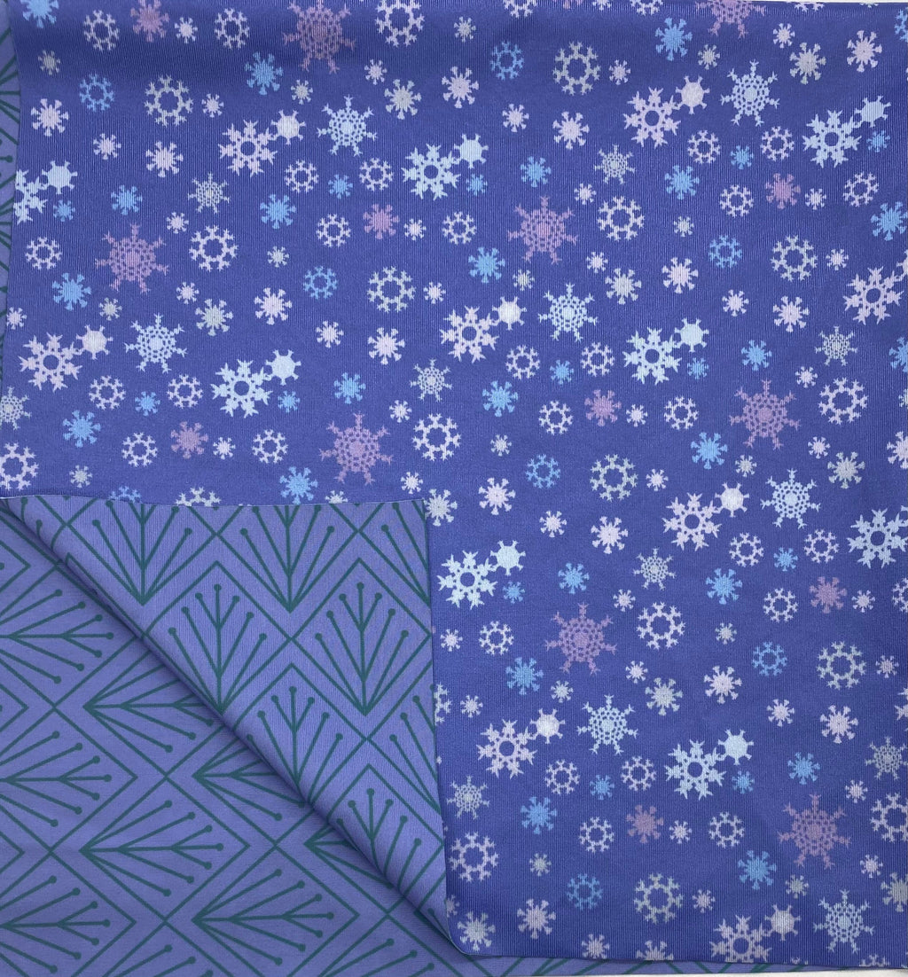 Large Reusable Cloth Furoshiki Gift Wrap | Snowflakes & Pine - Rootwellco