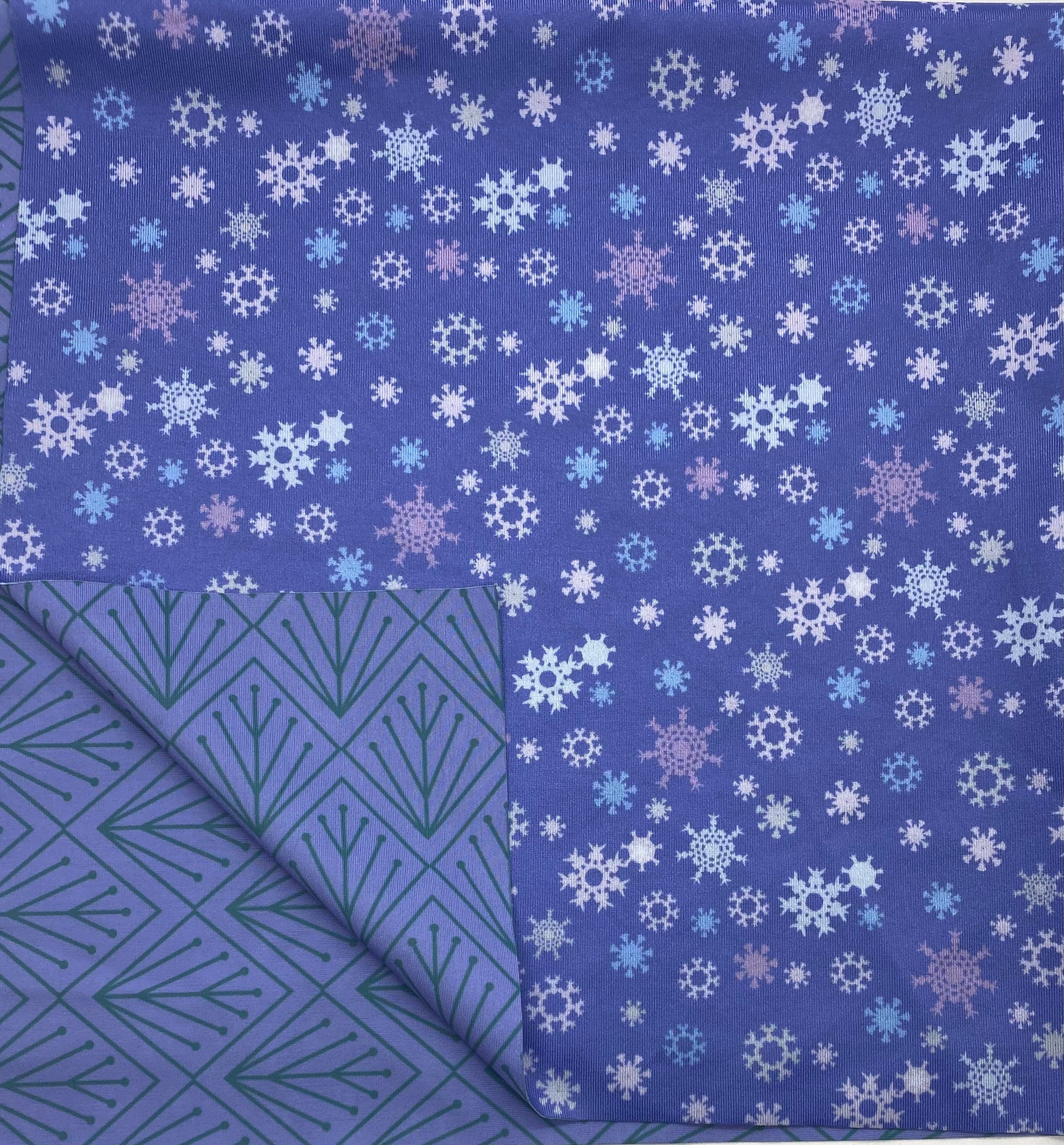 Large Reusable Cloth Furoshiki Gift Wrap | Snowflakes & Pine - Rootwellco