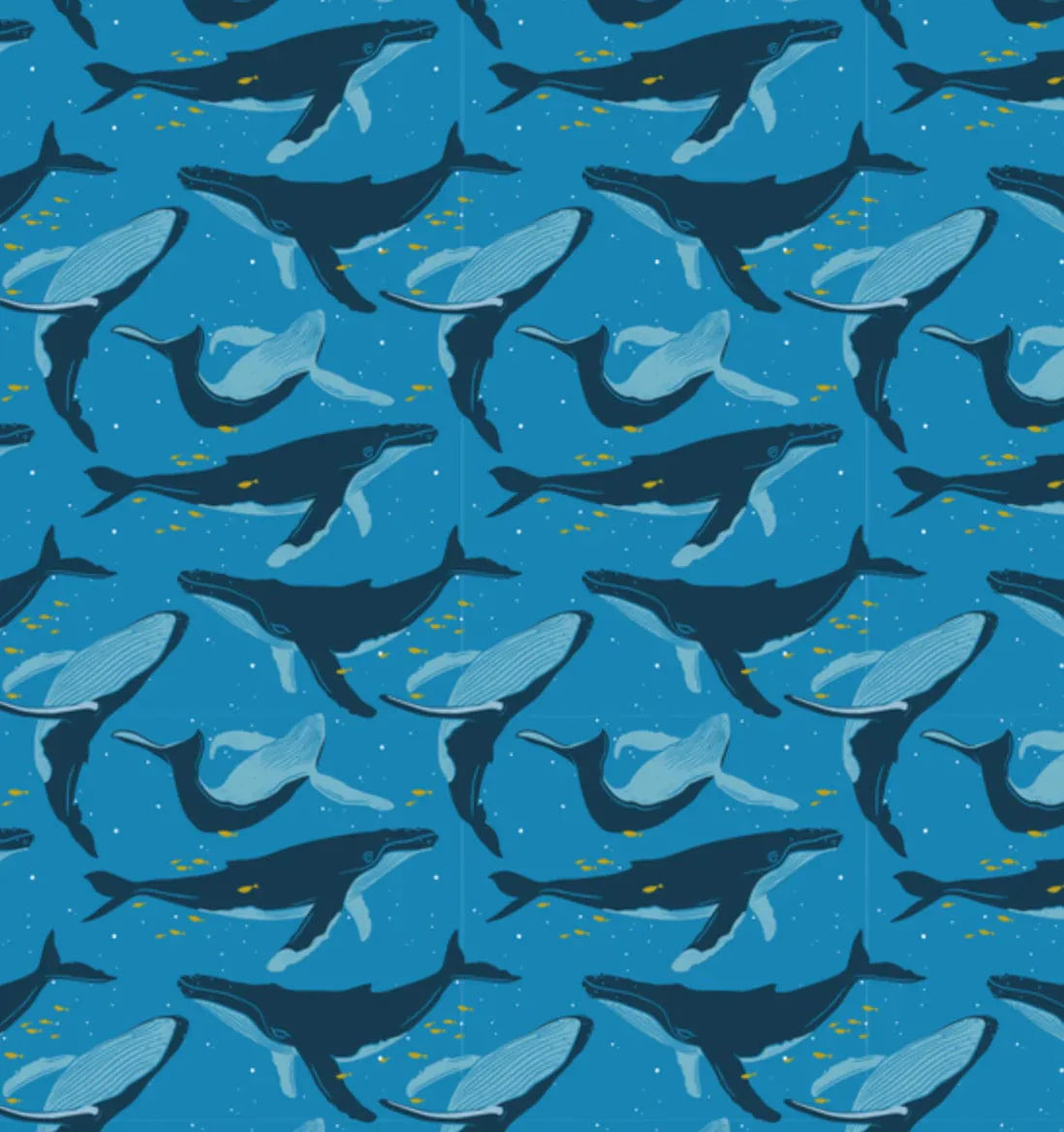 Set of 2 Large Reusable Cloth Furoshiki Gift Wrap | Whales & Waves - Rootwellco