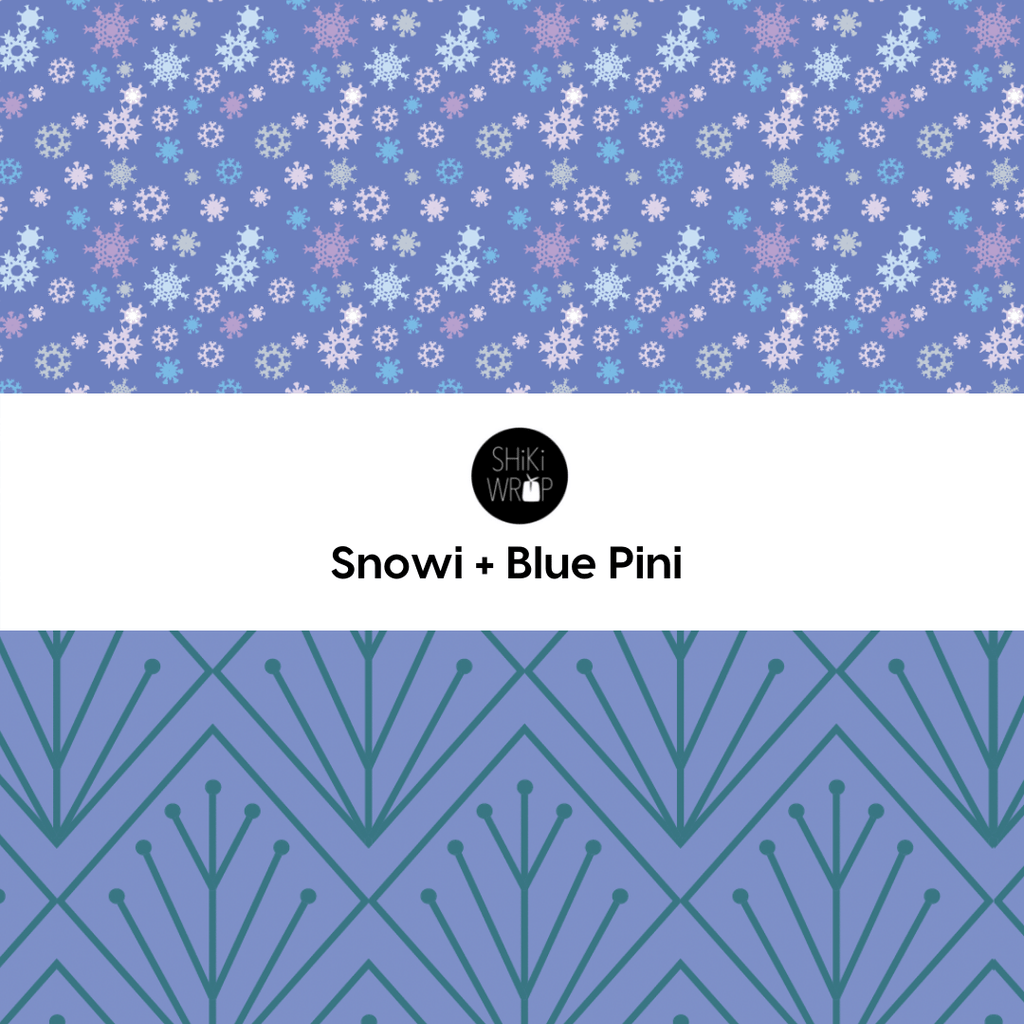 Large Reusable Cloth Furoshiki Gift Wrap | Snowflakes & Pine - Rootwellco