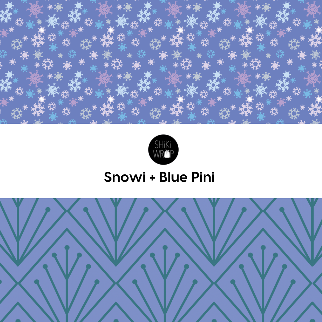 Large Reusable Cloth Furoshiki Gift Wrap | Snowflakes & Pine - Rootwellco