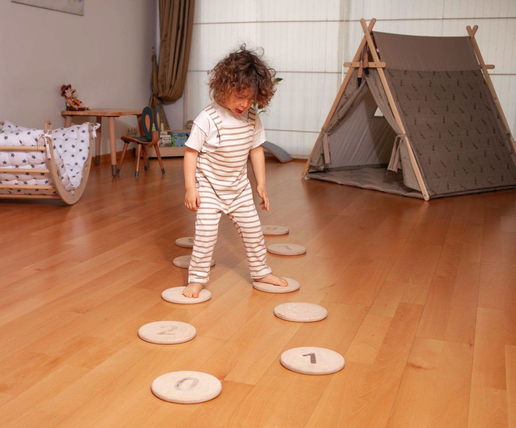 Montessori Balance Beam and Stepping Stones Set - Rootwellco