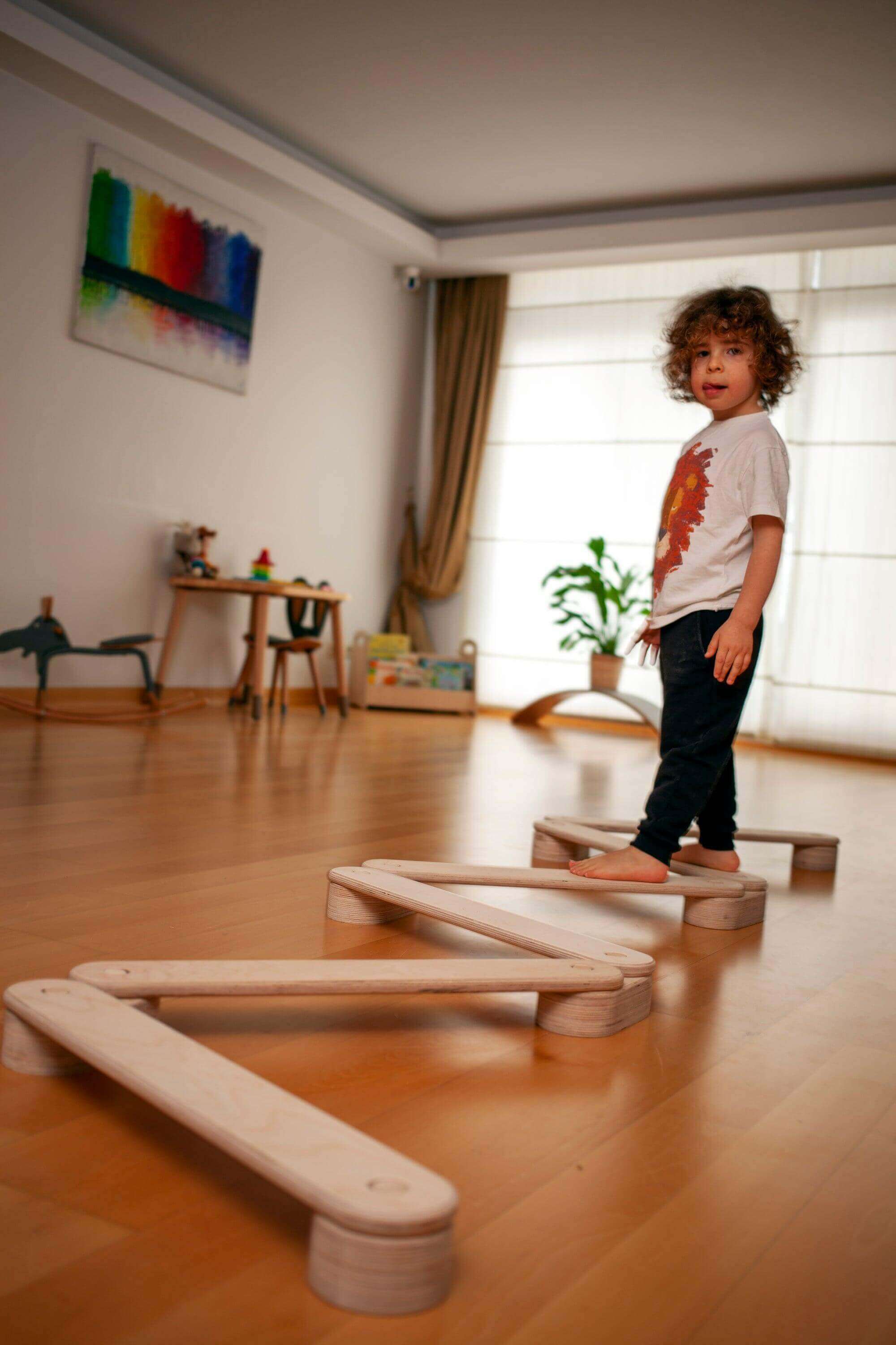 Montessori Balance Beam and Stepping Stones Set - Rootwellco