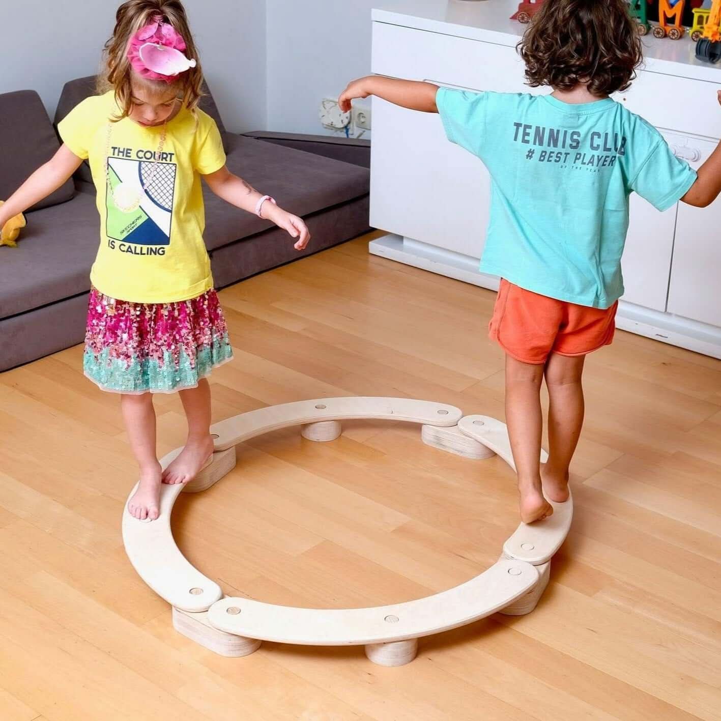 Circular Wooden Balance Beam Set - Rootwellco