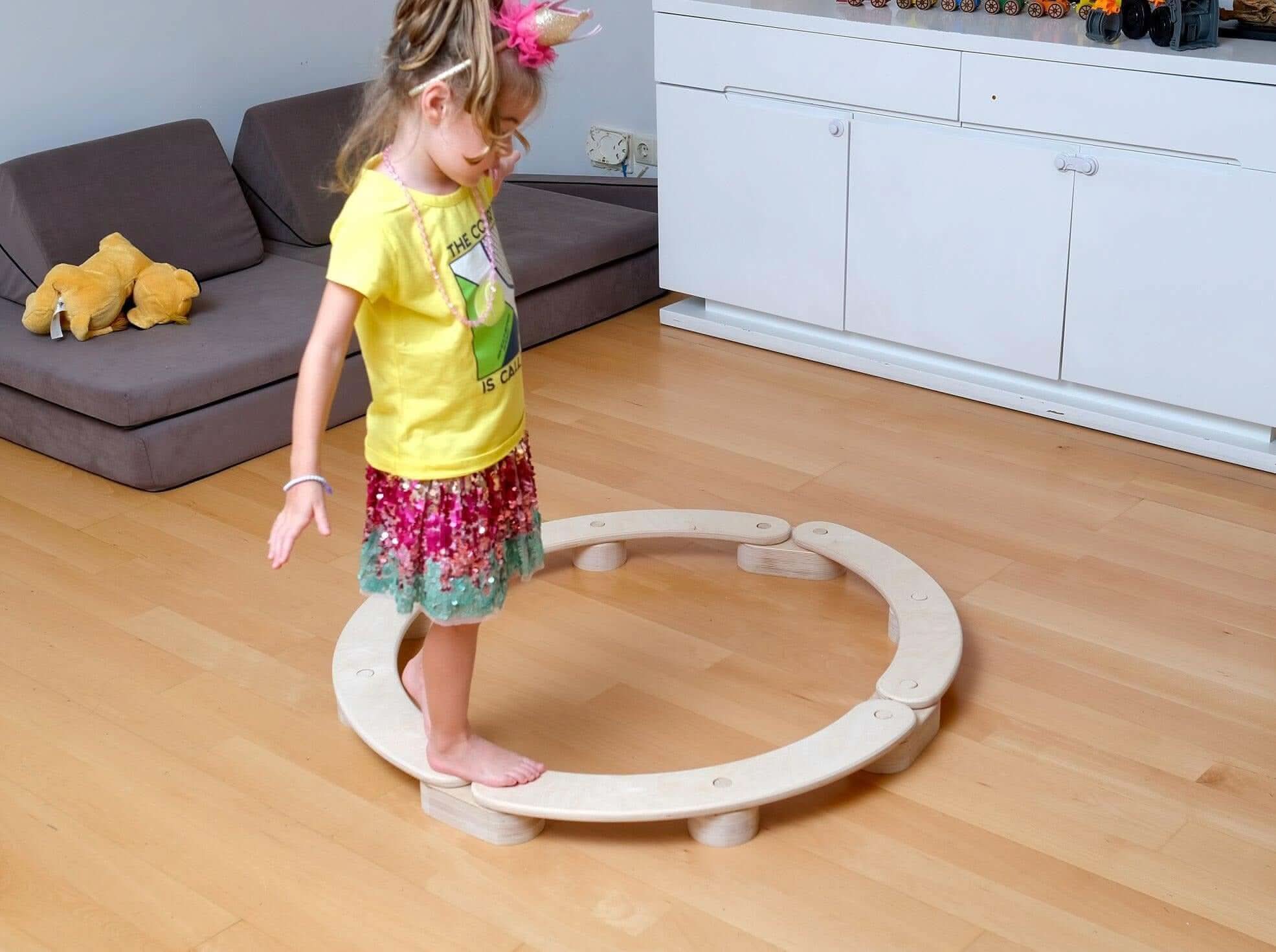 Circular Wooden Balance Beam Set - Rootwellco