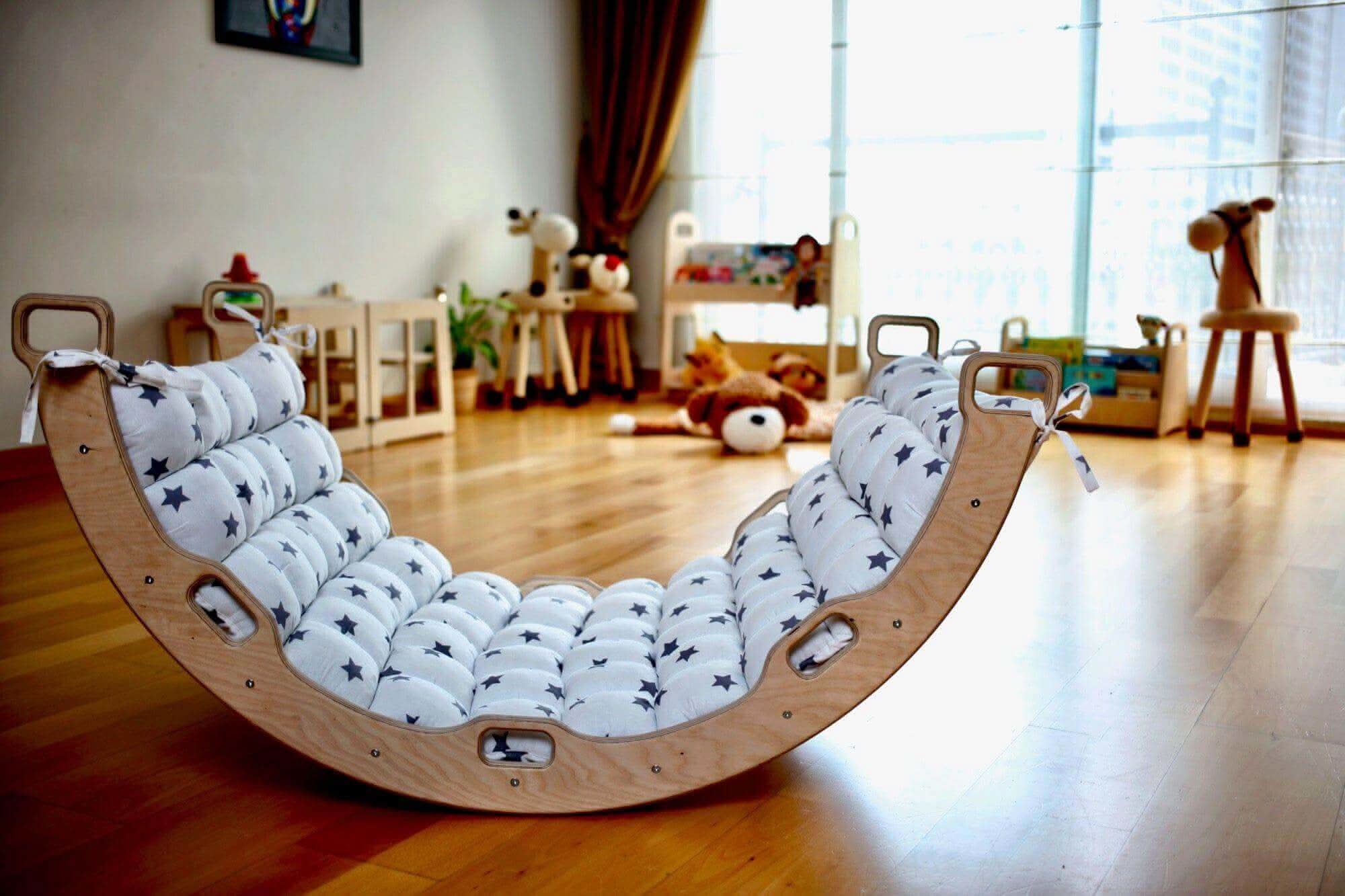 Climbing Arch / Rocker with Star Pattern Pillow - Rootwellco