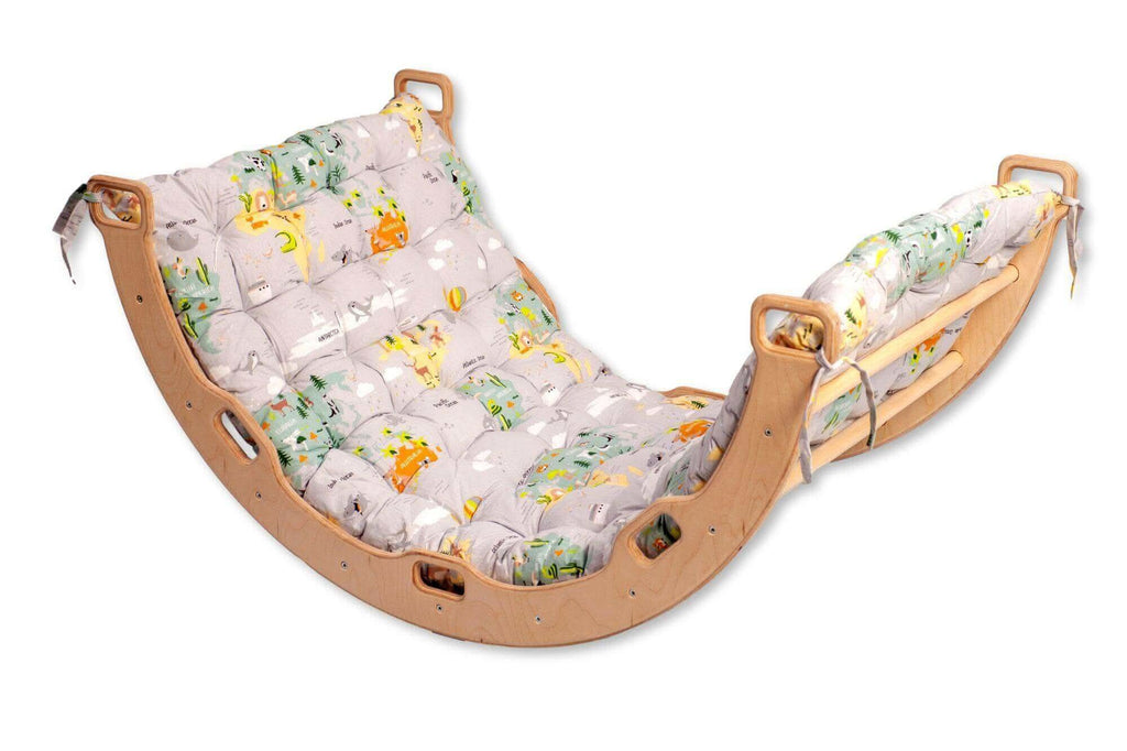 Climbing Arch / Rocker with Map Pattern Pillow - Rootwellco