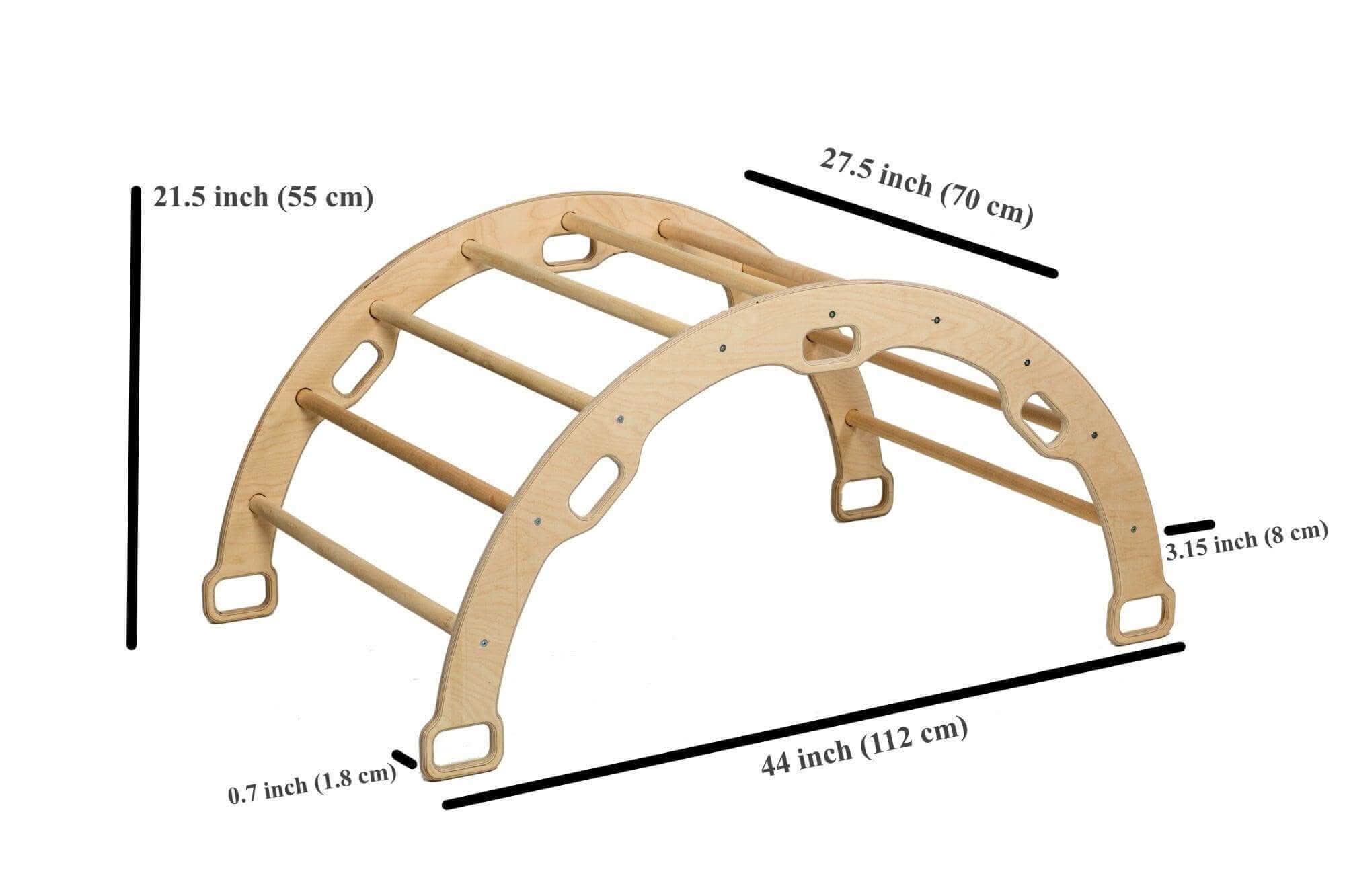 Climbing Arch with Ladder Ramp and Star Pillow Set | Wooden Climber Set - Rootwellco