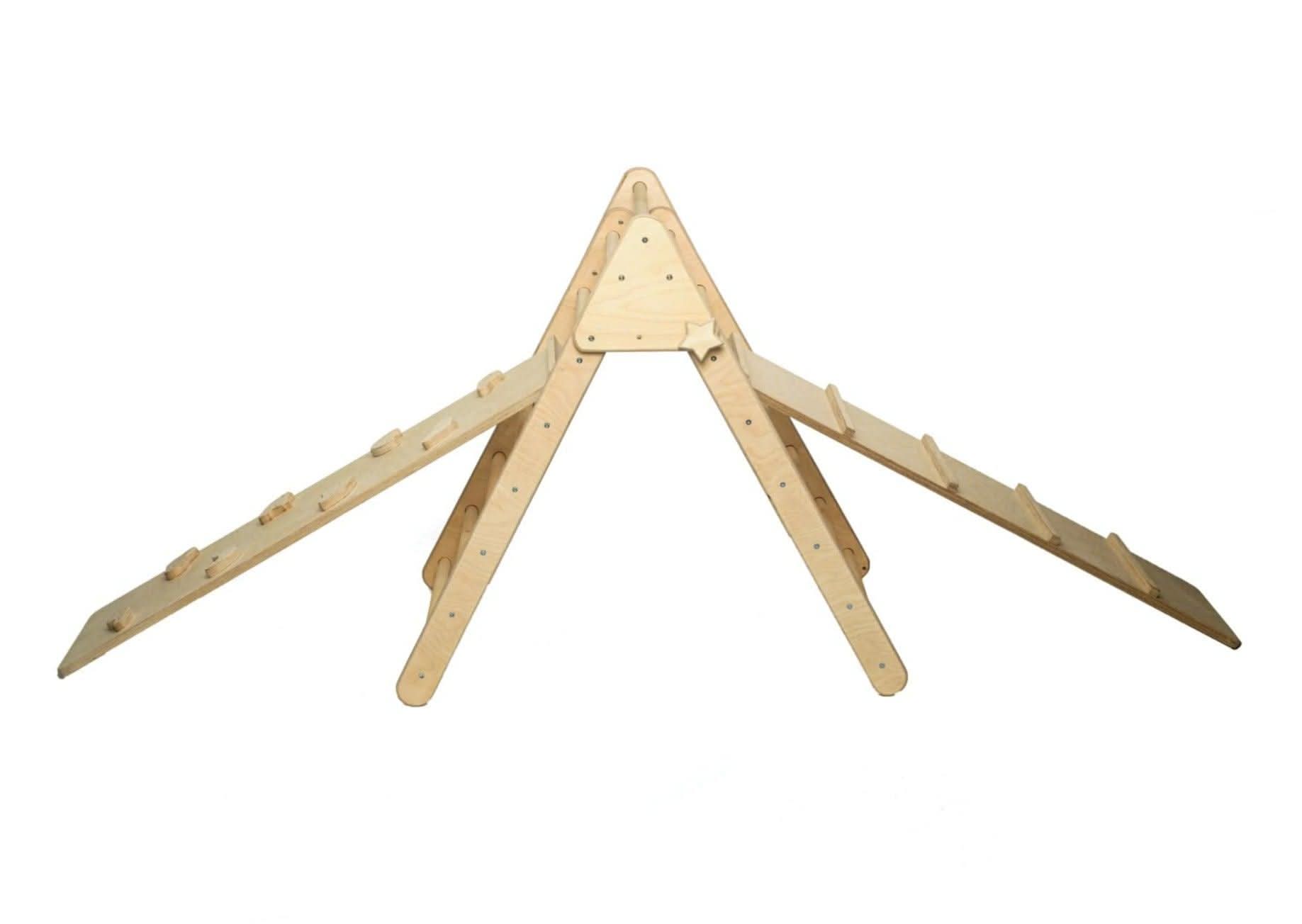 Foldable Climbing Triangle with 2 Ramps | Pikler Triangle for Kids - Rootwellco