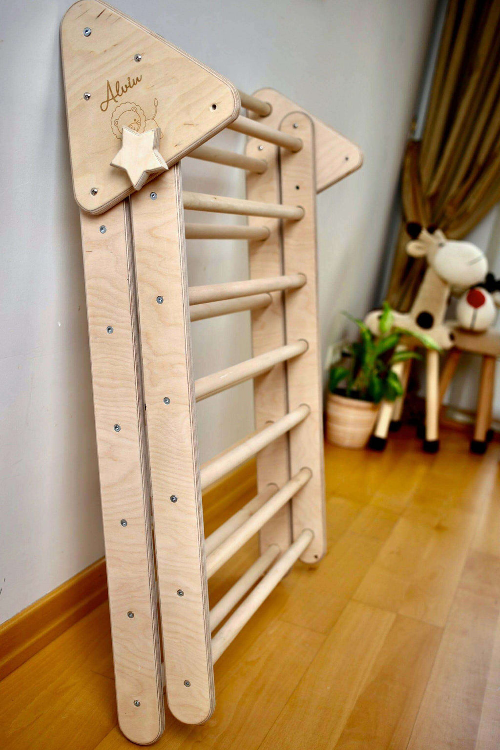 Foldable Climbing Triangle with 2 Ramps | Pikler Triangle for Kids - Rootwellco