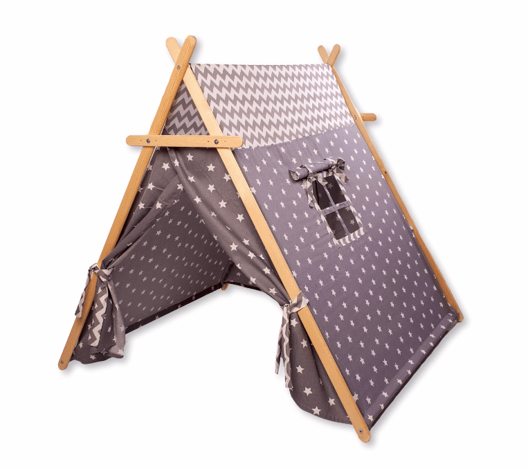 Gray Stars Play Tent and Play Mat - Rootwellco