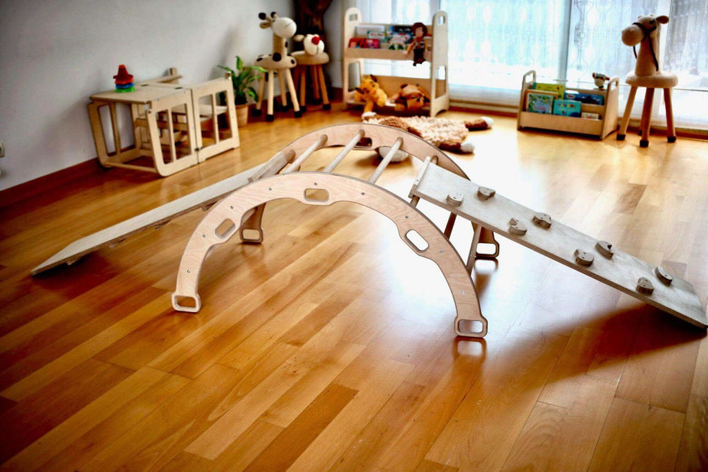 Climbing Arch / Rocker with 2 Ramps and Pillow / 4 Pieces Set - Rootwellco