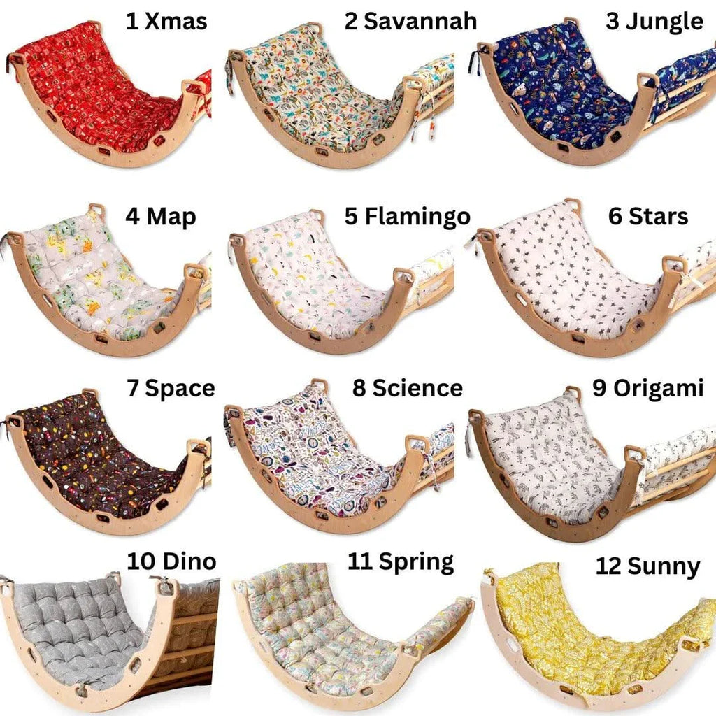 Climbing Arch / Rocker with 2 Ramps and Pillow / 4 Pieces Set - Rootwellco